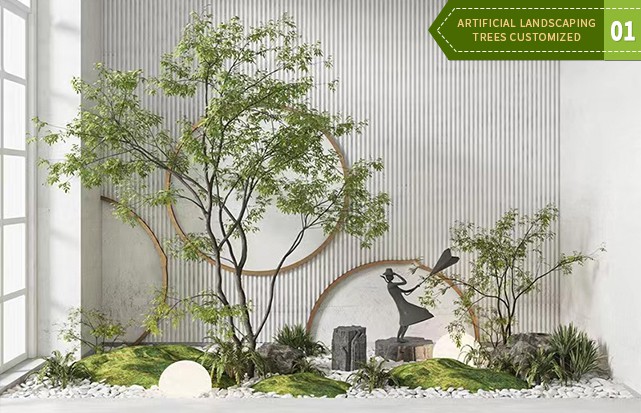 Artificial landscaping trees customized 